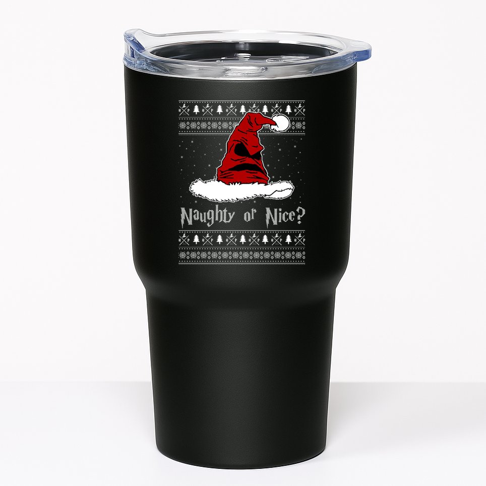 Naughty Or Nice Santa Funny Christmas Holiday Tumbler