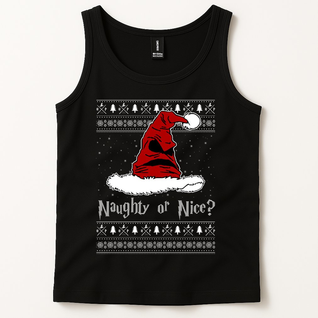 Naughty Or Nice Santa Funny Christmas Holiday Tank Top