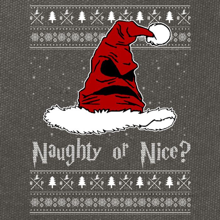 Naughty Or Nice Santa Funny Christmas Holiday Cotton Canvas Backpack