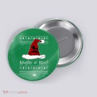 Naughty Or Nice Santa Funny Christmas Holiday Button
