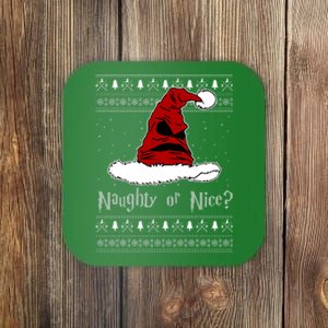 Naughty Or Nice Santa Funny Christmas Holiday Coaster