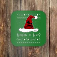 Naughty Or Nice Santa Funny Christmas Holiday Coaster