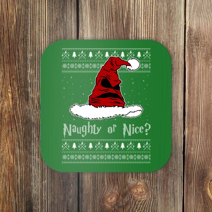 Naughty Or Nice Santa Funny Christmas Holiday Coaster