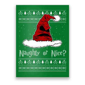 Naughty Or Nice Santa Funny Christmas Holiday Poster