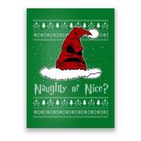 Naughty Or Nice Santa Funny Christmas Holiday Poster