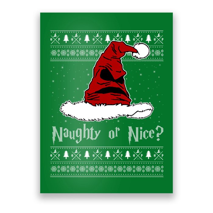 Naughty Or Nice Santa Funny Christmas Holiday Poster