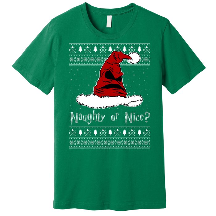 Naughty Or Nice Santa Funny Christmas Holiday Premium T-Shirt