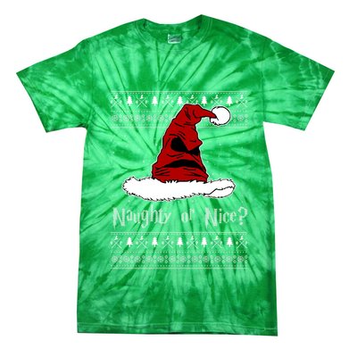 Naughty Or Nice Santa Funny Christmas Holiday Tie-Dye T-Shirt