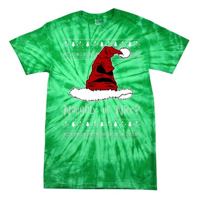 Naughty Or Nice Santa Funny Christmas Holiday Tie-Dye T-Shirt