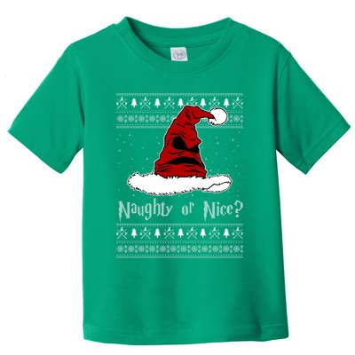 Naughty Or Nice Santa Funny Christmas Holiday Toddler T-Shirt