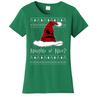 Naughty Or Nice Santa Funny Christmas Holiday Women's T-Shirt