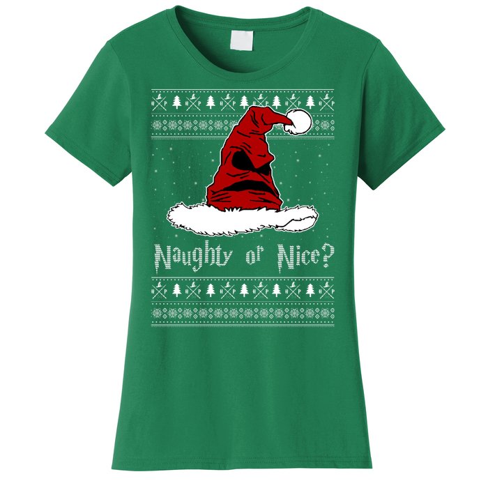 Naughty Or Nice Santa Funny Christmas Holiday Women's T-Shirt