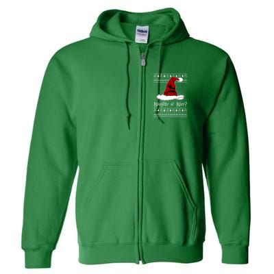 Naughty Or Nice Santa Funny Christmas Holiday Full Zip Hoodie