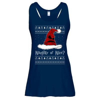 Naughty Or Nice Santa Funny Christmas Holiday Ladies Essential Flowy Tank