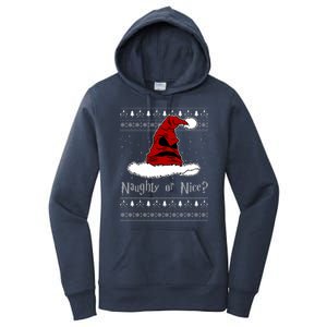 Naughty Or Nice Santa Funny Christmas Holiday Women's Pullover Hoodie