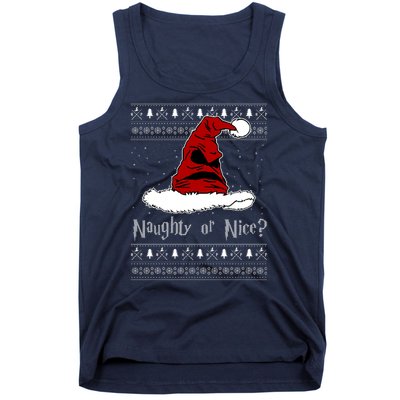 Naughty Or Nice Santa Funny Christmas Holiday Tank Top