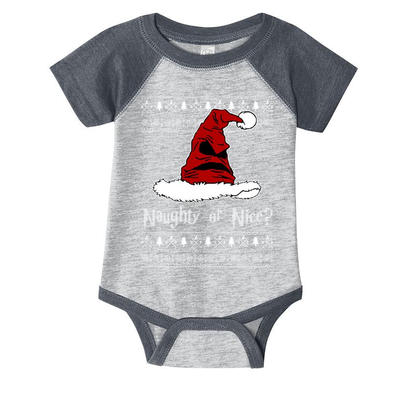 Naughty Or Nice Santa Funny Christmas Holiday Infant Baby Jersey Bodysuit
