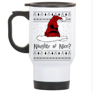 Naughty Or Nice Santa Funny Christmas Holiday Stainless Steel Travel Mug