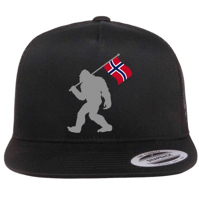 Norge Or Norwegian Flag On Norway Flag Flat Bill Trucker Hat