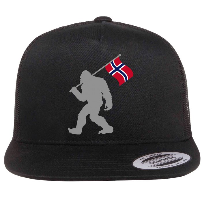 Norge Or Norwegian Flag On Norway Flag Flat Bill Trucker Hat