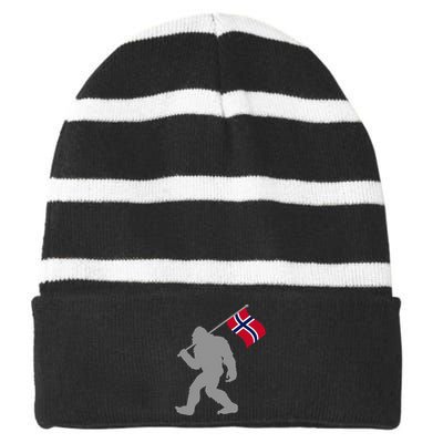 Norge Or Norwegian Flag On Norway Flag Striped Beanie with Solid Band