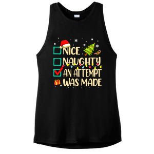 Naughty Or Nice Funny An Attempt Was Made Christmas Ladies PosiCharge Tri-Blend Wicking Tank