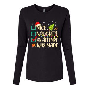 Naughty Or Nice Funny An Attempt Was Made Christmas Womens Cotton Relaxed Long Sleeve T-Shirt