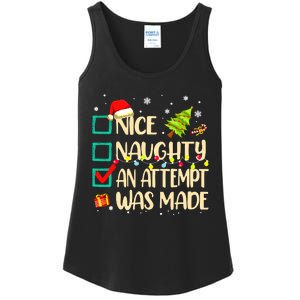 Naughty Or Nice Funny An Attempt Was Made Christmas Ladies Essential Tank