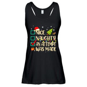 Naughty Or Nice Funny An Attempt Was Made Christmas Ladies Essential Flowy Tank