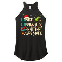 Naughty Or Nice Funny An Attempt Was Made Christmas Women's Perfect Tri Rocker Tank