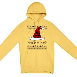 Naughty Or Nice? Sorting Santa Claus Ugly Christmas Sweater Premium Pullover Hoodie