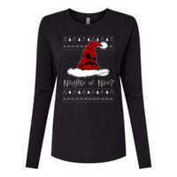 Naughty Or Nice? Sorting Santa Claus Ugly Christmas Sweater Womens Cotton Relaxed Long Sleeve T-Shirt