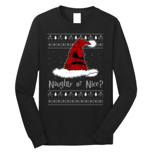 Naughty Or Nice? Sorting Santa Claus Ugly Christmas Sweater Long Sleeve Shirt