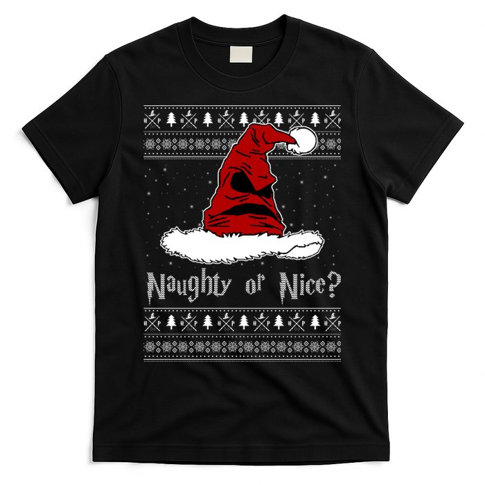 Naughty Or Nice? Sorting Santa Claus Ugly Christmas Sweater T-Shirt