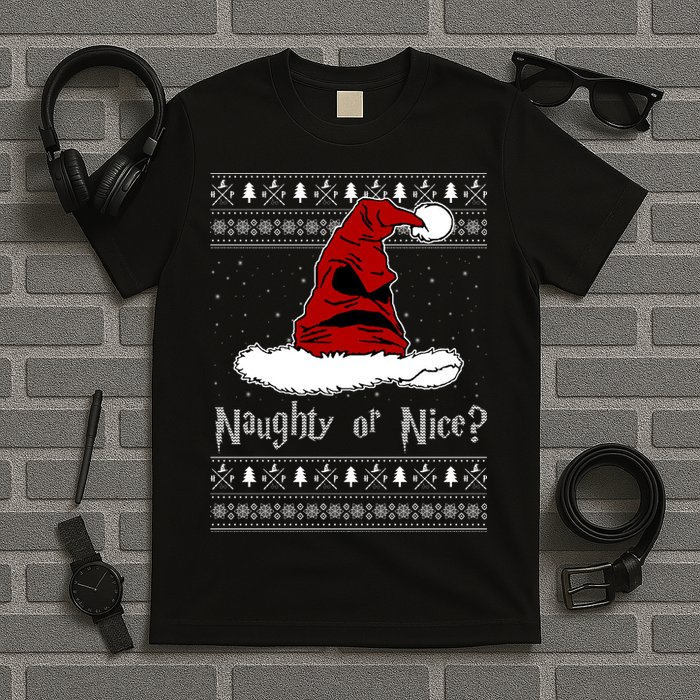 Naughty Or Nice? Sorting Santa Claus Ugly Christmas Sweater T-Shirt