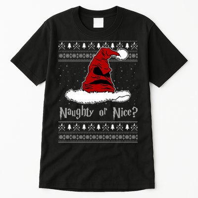 Naughty Or Nice? Sorting Santa Claus Ugly Christmas Sweater Tall T-Shirt