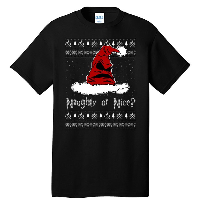 Naughty Or Nice? Sorting Santa Claus Ugly Christmas Sweater Tall T-Shirt