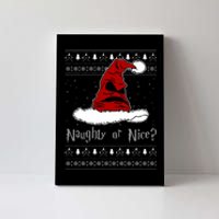 Naughty Or Nice? Sorting Santa Claus Ugly Christmas Sweater Canvas