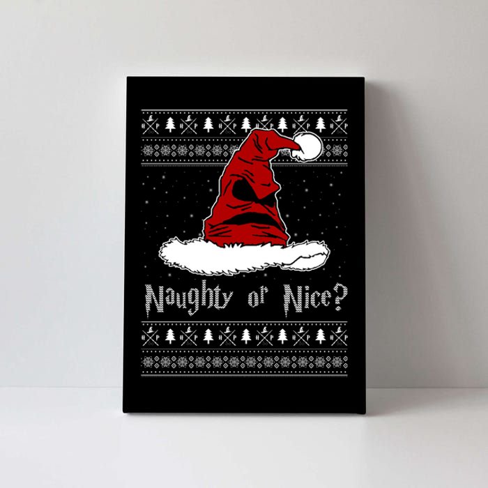 Naughty Or Nice? Sorting Santa Claus Ugly Christmas Sweater Canvas