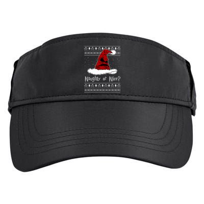 Naughty Or Nice? Sorting Santa Claus Ugly Christmas Sweater Adult Drive Performance Visor