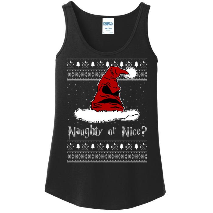 Naughty Or Nice? Sorting Santa Claus Ugly Christmas Sweater Ladies Essential Tank