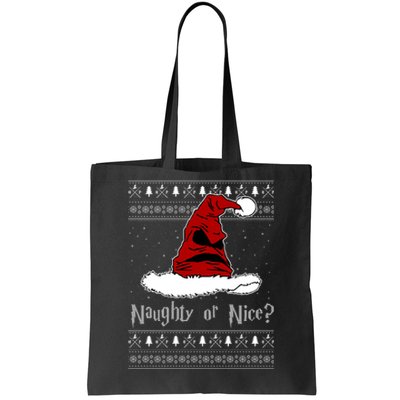 Naughty Or Nice? Sorting Santa Claus Ugly Christmas Sweater Tote Bag