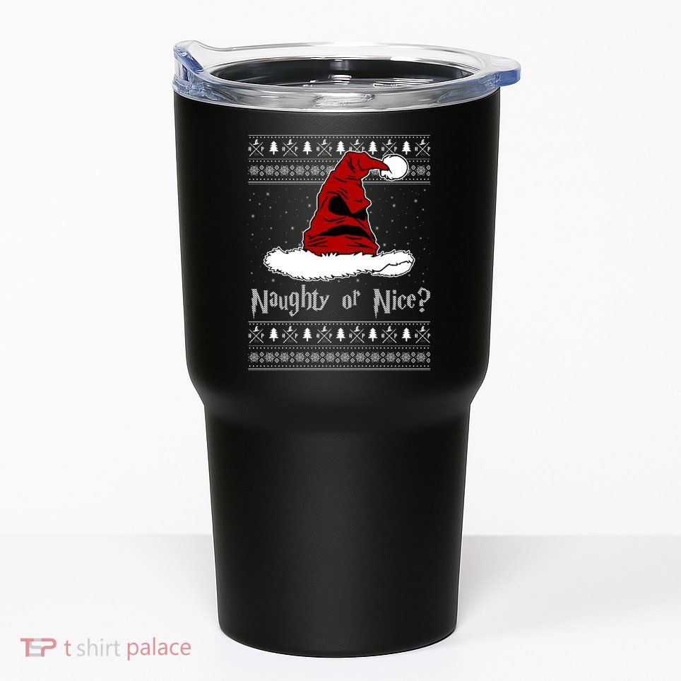 Naughty Or Nice? Sorting Santa Claus Ugly Christmas Sweater Tumbler