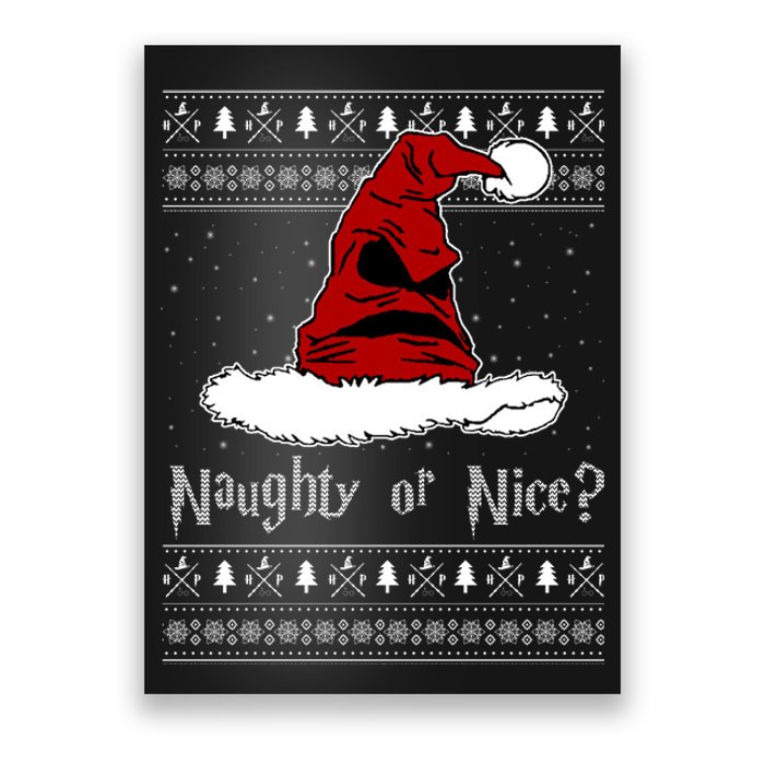 Naughty Or Nice? Sorting Santa Claus Ugly Christmas Sweater Poster