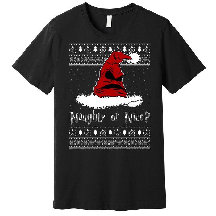 Naughty Or Nice? Sorting Santa Claus Ugly Christmas Sweater Premium T-Shirt