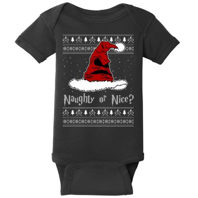 Naughty Or Nice? Sorting Santa Claus Ugly Christmas Sweater Baby Bodysuit