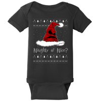 Naughty Or Nice? Sorting Santa Claus Ugly Christmas Sweater Baby Bodysuit