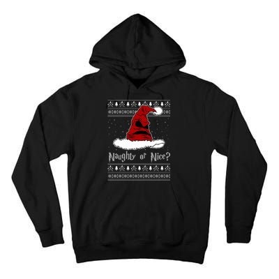 Naughty Or Nice? Sorting Santa Claus Ugly Christmas Sweater Tall Hoodie