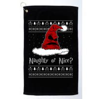 Naughty Or Nice? Sorting Santa Claus Ugly Christmas Sweater Golf Towel
