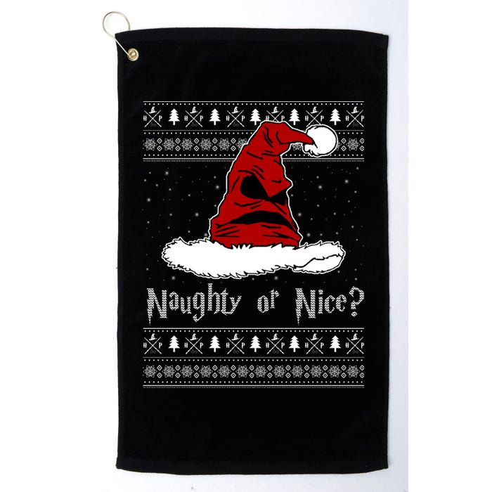 Naughty Or Nice? Sorting Santa Claus Ugly Christmas Sweater Golf Towel
